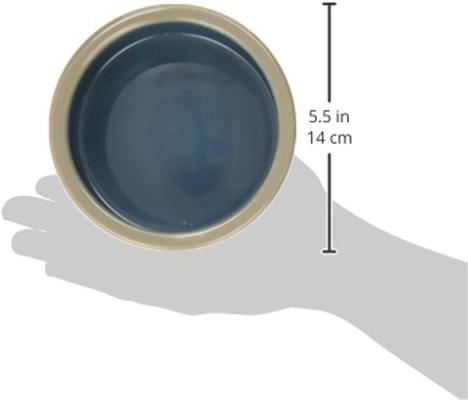 Show full view: Kaytee Stoneware Pet Bowl, Blue & Tan, 5-in slide 3 of 6