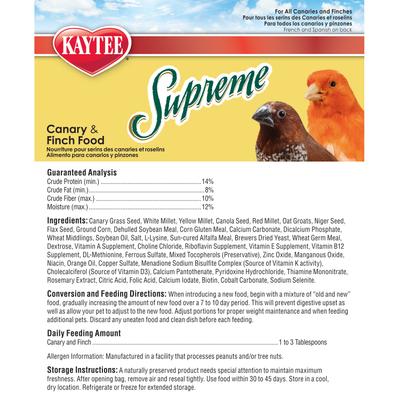 Show full view: Kaytee Supreme Canary & Finch Food, 20-lb bag slide 6 of 8