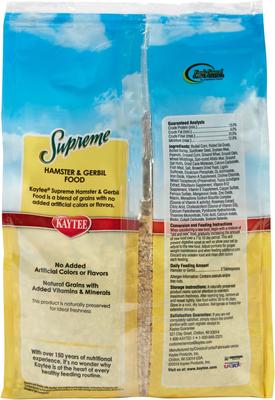 Show full view: Kaytee Supreme Fortified Daily Diet Gerbil & Hamster Food, 2-lb bag slide 3 of 10
