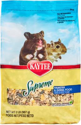 Show full view: Kaytee Supreme Fortified Daily Diet Gerbil & Hamster Food, 2-lb bag slide 2 of 10