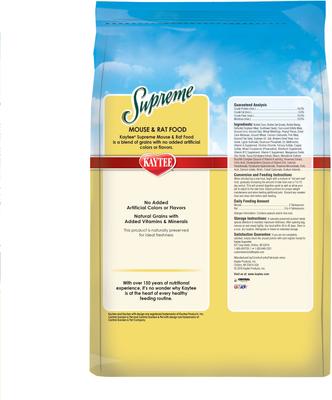 Show full view: Kaytee Supreme Fortified Daily Diet Mouse & Rat Food, 20-lb bag slide 2 of 12