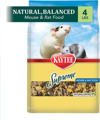 Show full view: Kaytee Supreme Fortified Daily Diet Mouse & Rat Food, 4-lb bag slide 2 of 12