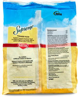 Show full view: Kaytee Supreme Parakeet Food, 5-lb bag slide 3 of 6