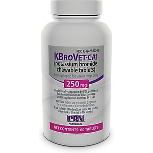 KBroVet-CA1 (potassium bromide) Chewable Tablets for Dogs, 250-mg, 60 tablets