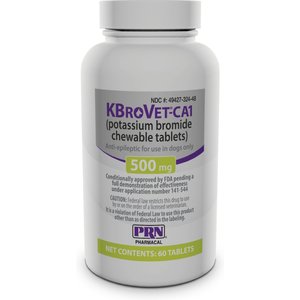 KBroVet-CA1 (potassium bromide) Chewable Tablets for Dogs, 500-mg, 60 tablets