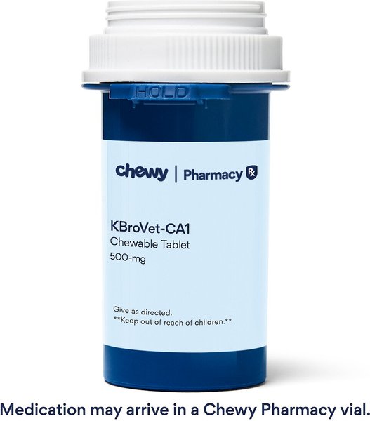 Show full view: KBroVet-CA1 (potassium bromide) Chewable Tablets for Dogs, 500-mg, 60 tablets slide 2 of 4
