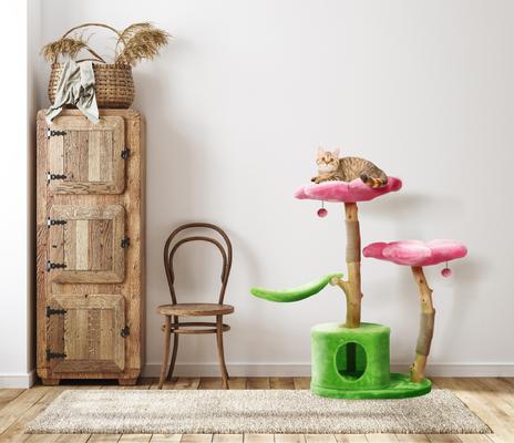 Show full view: KBSPETS Floral 45-in Sisal Cat Tree, Azalea slide 3 of 13