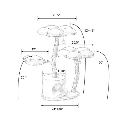 Show full view: KBSPETS Floral 45-in Sisal Cat Tree, Azalea slide 9 of 13