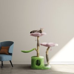 KBSPETS Floral 45-in Sisal Cat Tree, Cherry Blossom