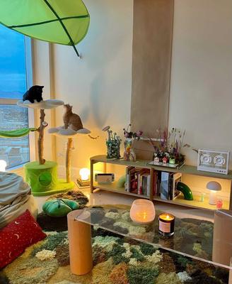 Show full view: KBSPETS Floral 45-in Sisal Cat Tree, Daisy slide 5 of 13