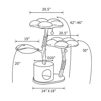 Show full view: KBSPETS Floral 45-in Sisal Cat Tree, Daisy slide 10 of 13