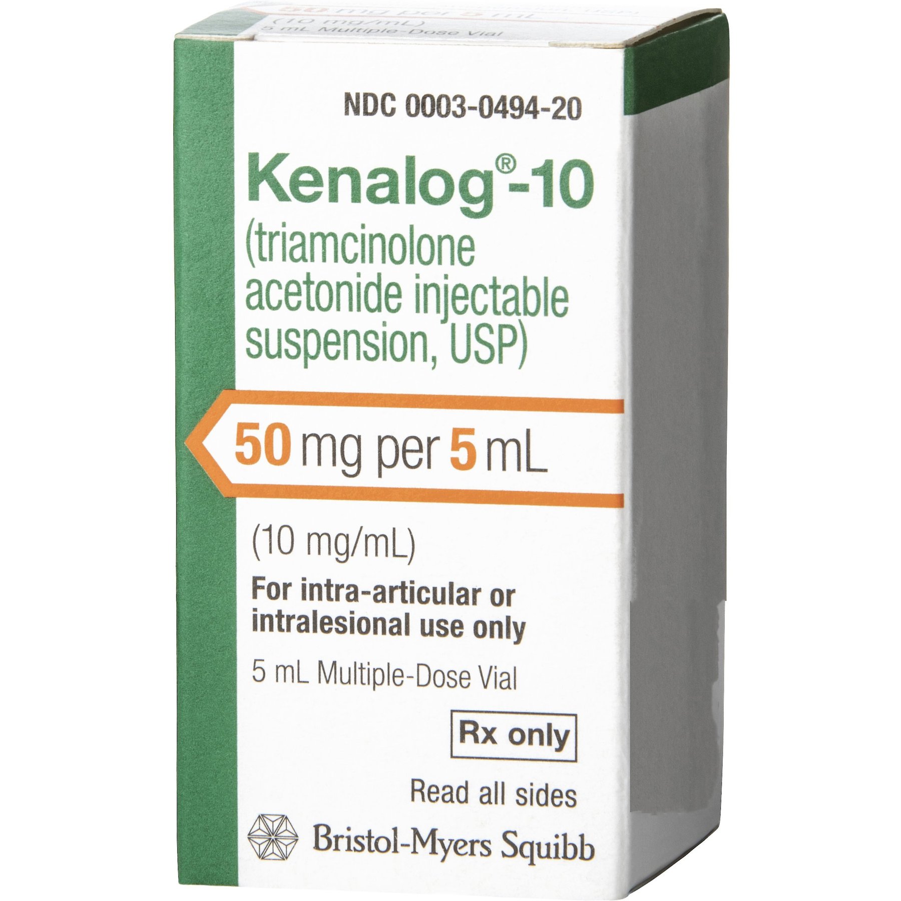 Kenalog-10 (triamcinolone acetonide, injectable suspension, USP), 10-mg/mL, 5-mL multi-dose vial