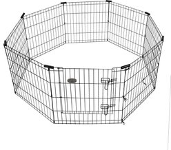 KennelMaster 8-Panel Dog Exercise Pen, Black, 24-in H x 24-in W