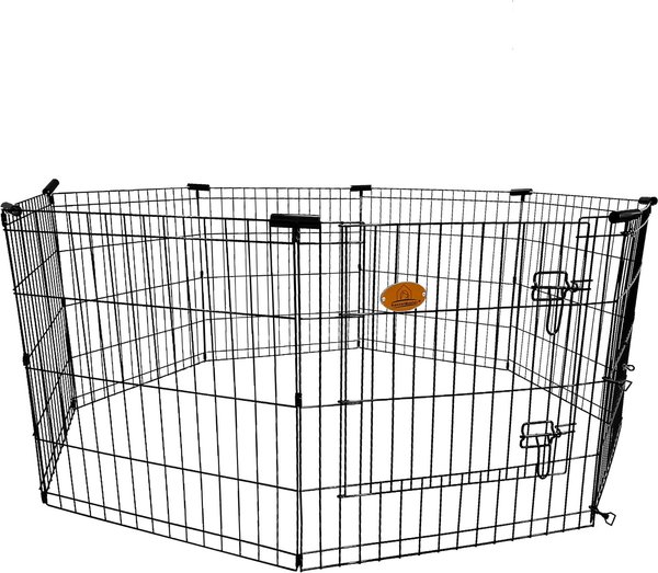 KennelMaster 8-Panel Dog Exercise Pen, Black, 24-in H x 24-in W