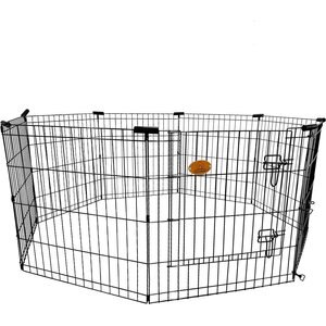 KennelMaster 8-Panel Dog Exercise Pen, Black, 24-in H x 24-in W