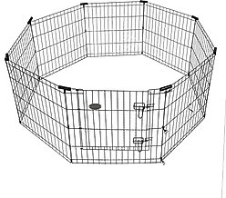 KennelMaster 8-Panel Dog Exercise Pen, Black, 30-in H x 24-in W