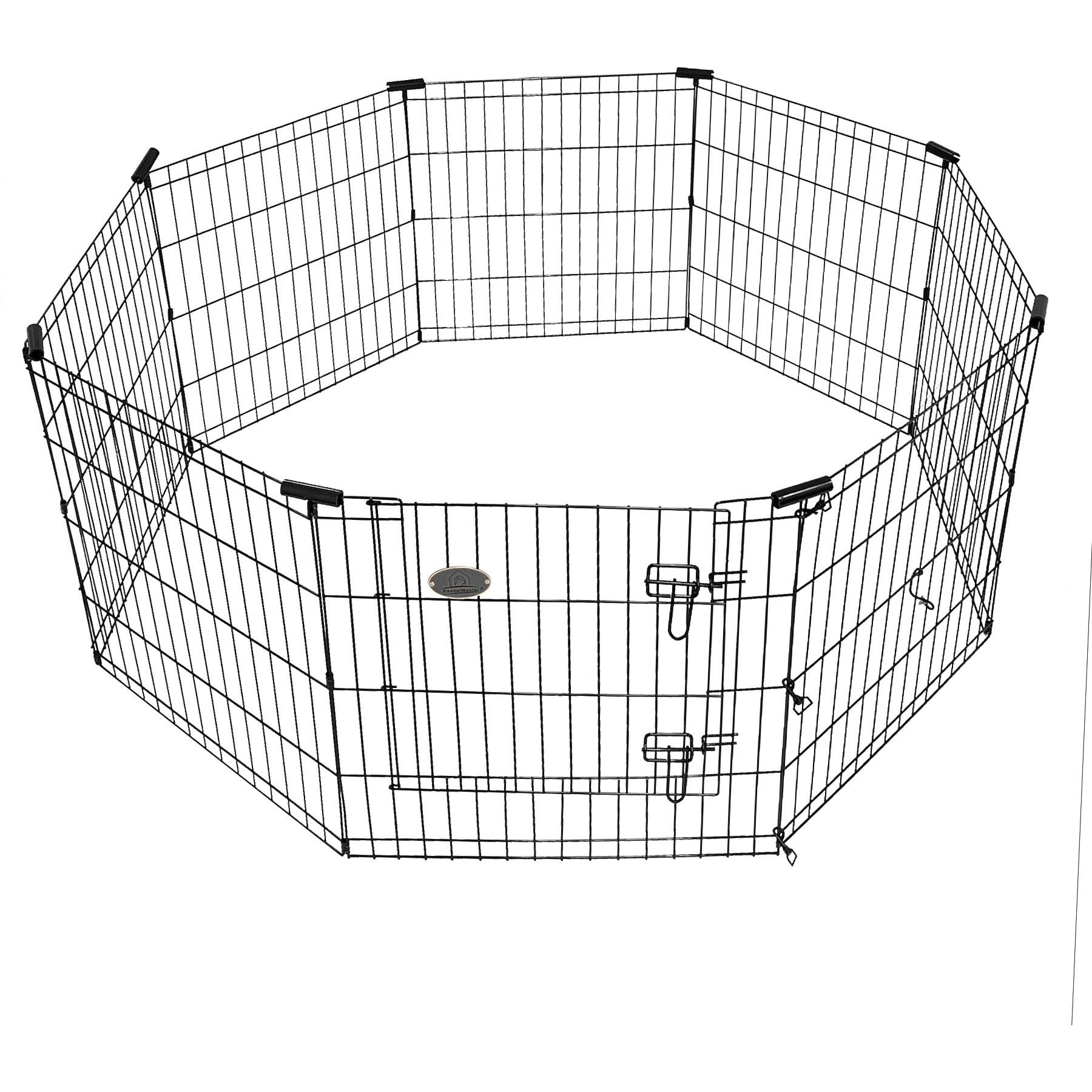 KennelMaster 8-Panel Dog Exercise Pen, Black, 42-in H x 24-in W