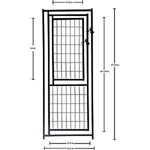 KennelMaster Dog Kennel Gate Panel, Black, 22.5-in x 57.75-in