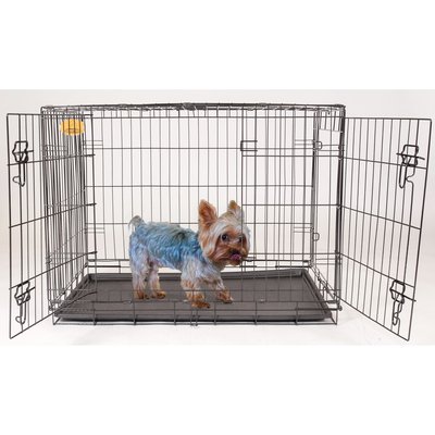 KennelMaster KennelMaster Folding Dog Kennel Crate, Black, 24-in x 17-in x 19-in