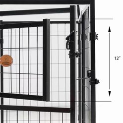 KennelMaster Vinyl Coated Welded Wire Boxed Dog Kennel, Black, 4-ft x 4-ft x 4-ft slide 2 of 9