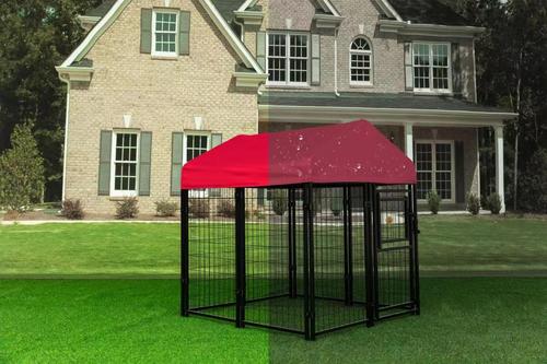 Show full view: KennelMaster Vinyl Coated Welded Wire Boxed Dog Kennel, Black, 4-ft x 4-ft x 4-ft slide 9 of 9