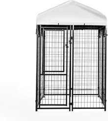 KennelMaster Vinyl Coated Welded Wire Boxed Dog Kennel, Black, 4-ft x 4-ft x 6-ft slide 2 of 9