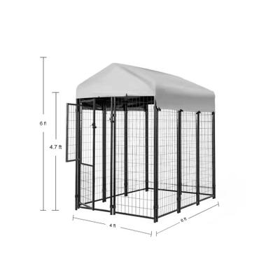 Show full view: KennelMaster Vinyl Coated Welded Wire Boxed Dog Kennel, Black, 6-ft x 4-ft x 6-ft slide 3 of 11