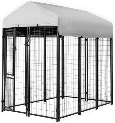 Show full view: KennelMaster Vinyl Coated Welded Wire Boxed Dog Kennel, Black, 6-ft x 4-ft x 6-ft slide 5 of 11