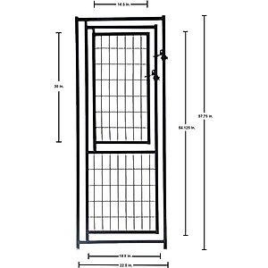KennelMaster Vinyl Coated Welded Wire Boxed Dog Kennel, Black, 6-ft x 4-ft x 6-ft