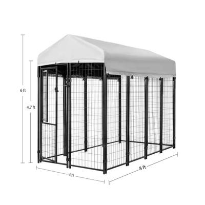 Show full view: KennelMaster Vinyl Coated Welded Wire Boxed Dog Kennel, Black, 8-ft x 4-ft x 6-ft slide 3 of 10