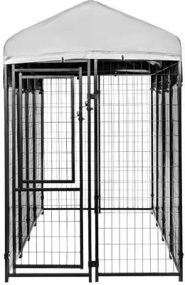 Show full view: KennelMaster Vinyl Coated Welded Wire Boxed Dog Kennel, Black, 8-ft x 4-ft x 6-ft slide 4 of 10