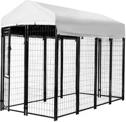 Show full view: KennelMaster Vinyl Coated Welded Wire Boxed Dog Kennel, Black, 8-ft x 4-ft x 6-ft slide 5 of 10