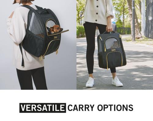 Show full view: Kenneth Cole Reaction Collapsible Cat & Dog Travel Backpack Carrier, Black, 18-lbs slide 4 of 10