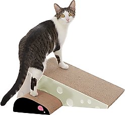 Kensie Cheese & Mouse Cat Scratcher, Large, White