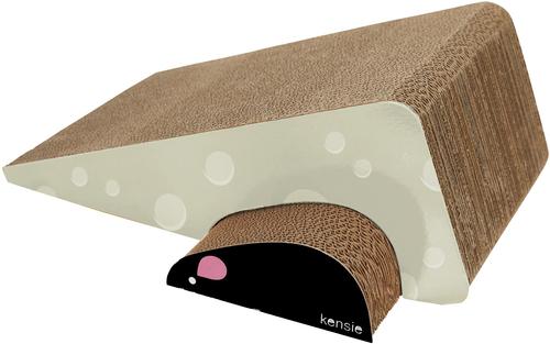 Show full view: Kensie Cheese & Mouse Cat Scratcher, Large, White slide 2 of 4