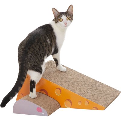 Kensie Kensie Cheese & Mouse Cat Scratcher, Large, Yellow