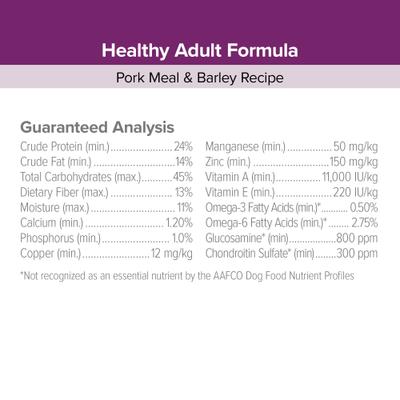 Show full view: Kent / Blue Seal EnTrust Adult Pork Meal & Barley Recipe Dry Dog Food, 20-lb bag slide 6 of 8