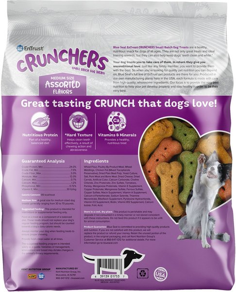 Kent / Blue Seal EnTrust Crunchers Assorted Crunchy Dog Treats, Medium, 3.5-lb bag