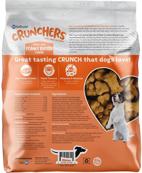 Kent / Blue Seal EnTrust Crunchers Peanut Butter Crunchy Dog Treats, Small, 3.5-lb bag
