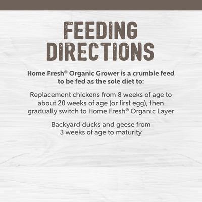 Show full view: Kent / Blue Seal Home Fresh Organic Chicken Grower 16% Protein Crumble Poultry Food, 40-lb bag slide 9 of 9