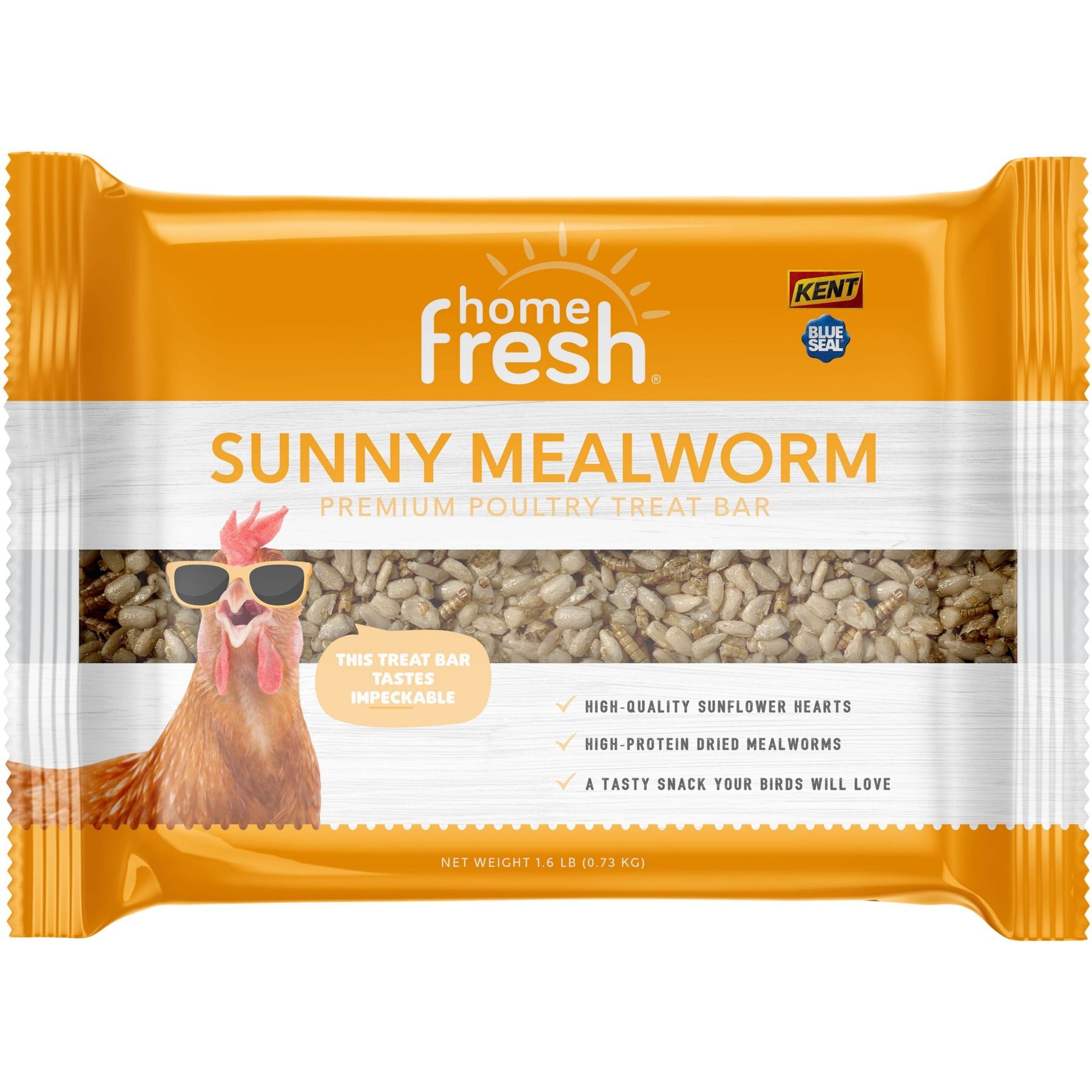Kent / Blue Seal Home Fresh Sunny Mealworm Premium Poultry & Chicken Treat Bar, 1.6-lb block