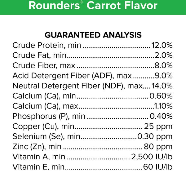 Show full view: Kent / Blue Seal Rounders Carrot Flavor Horse Food, 30-oz bag slide 6 of 8