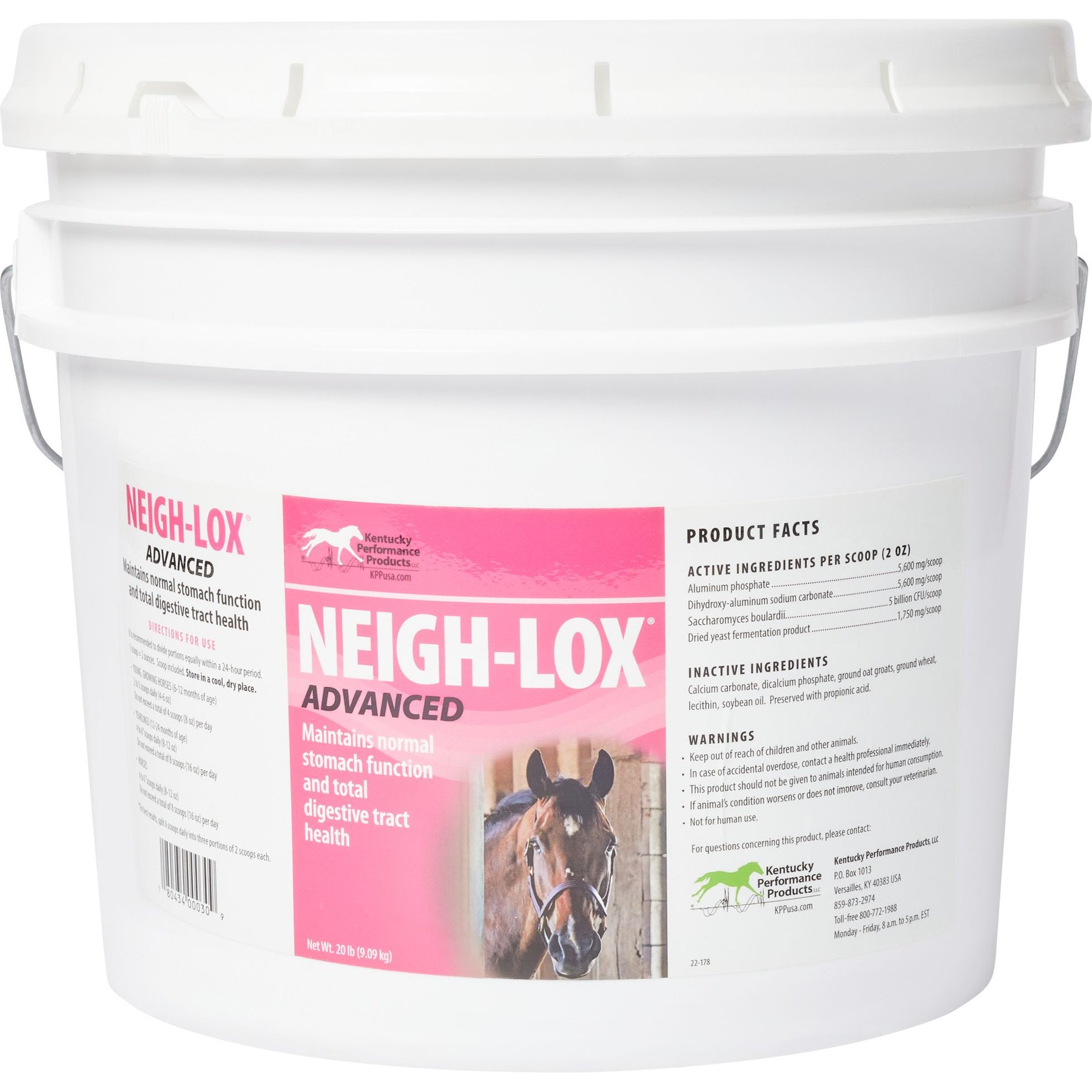 Kentucky Performance Products Neigh-Lox Advanced Digestive Health Pellet Horse Supplement, 20-lb tub