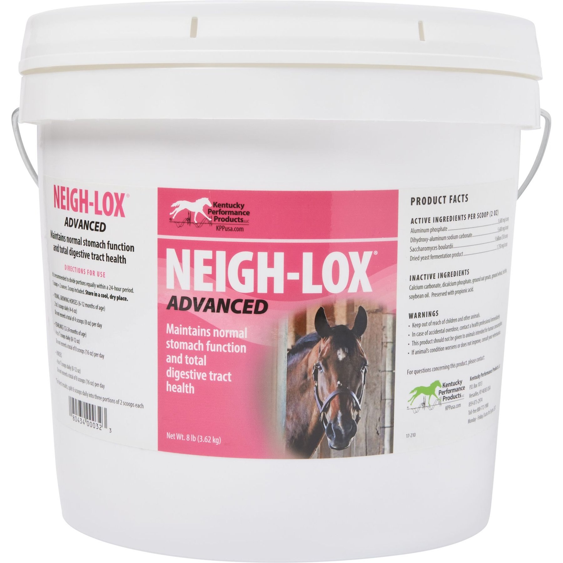 Kentucky Performance Products Neigh-Lox Advanced Digestive Health Pellet Horse Supplement, 8-lb tub