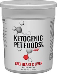 Ketogenic Pet Food Beef Heart & Liver Freeze-Dried Dog & Cat Food, 19.5-oz canister