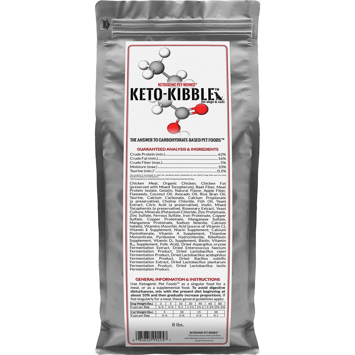 Ketogenic Pet Food Keto Kibble Dog & Cat Dry Food, 8-lb bag