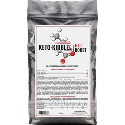 Ketogenic Pet Food Ketogenic Pet Food Keto-Kibble Fat Boost Dry Dog & Cat Food, 18-lb bag