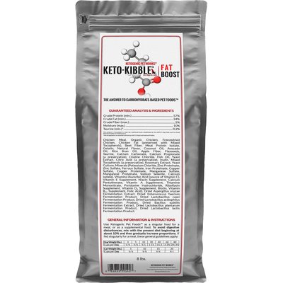 Ketogenic Pet Food Ketogenic Pet Food Keto-Kibble Fat Boost Dry Dog & Cat Food, 8-lb bag
