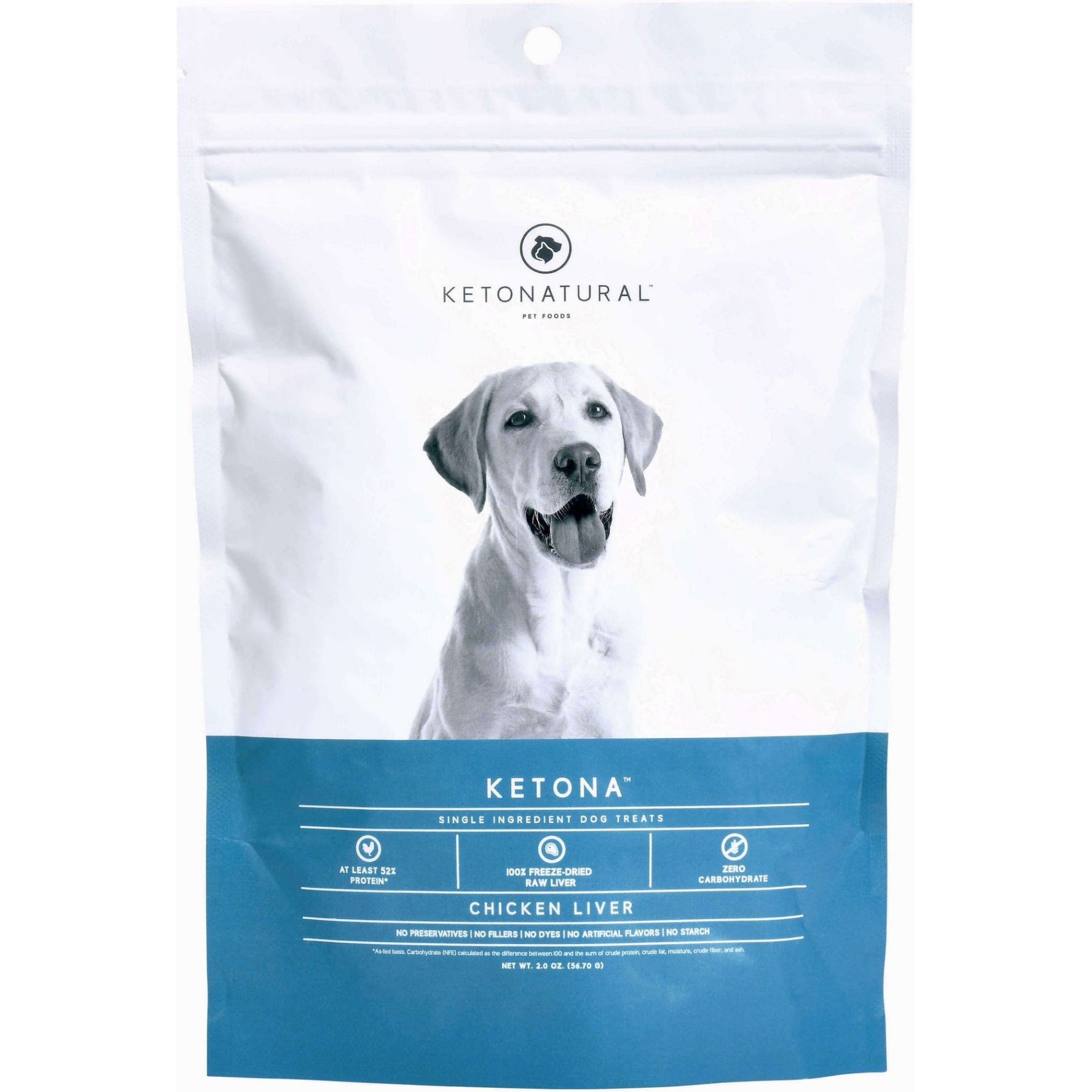 KetoNatural Ketona Single Ingredient Chicken Liver Flavor Freeze-Dried Dog Treats, 2-oz bag