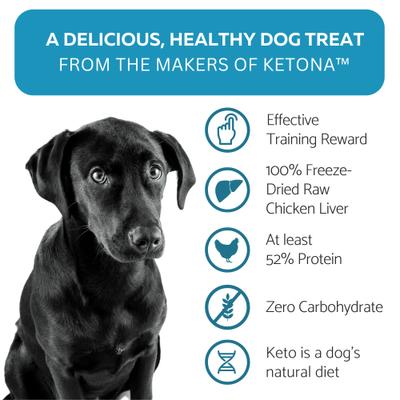 Show full view: KetoNatural Ketona Single Ingredient Chicken Liver Flavor Freeze-Dried Dog Treats, 2-oz bag slide 4 of 10